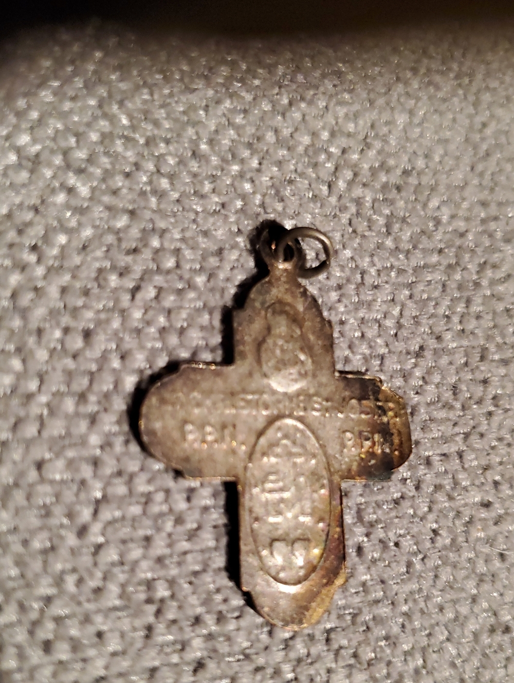 Vintage Small Cross Pendant in Aged Silver Tone